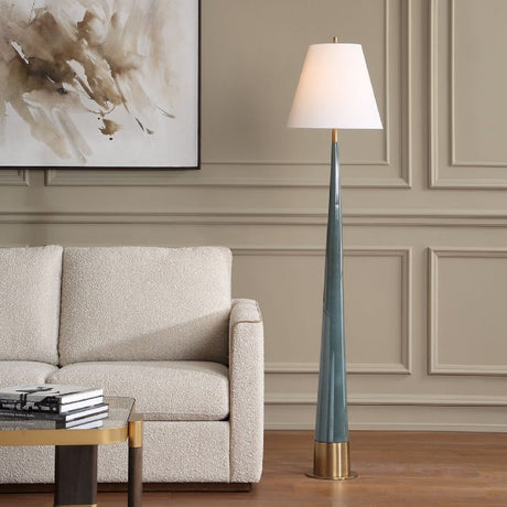 Blue Tapered Ceramic Floor Lamp | Uttermost Riccardi