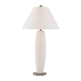 Modern European furniture - White Fluted Ceramic Table Lamp - www.oroa.com