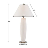 Modern European furniture - White Fluted Ceramic Table Lamp - www.oroa.com