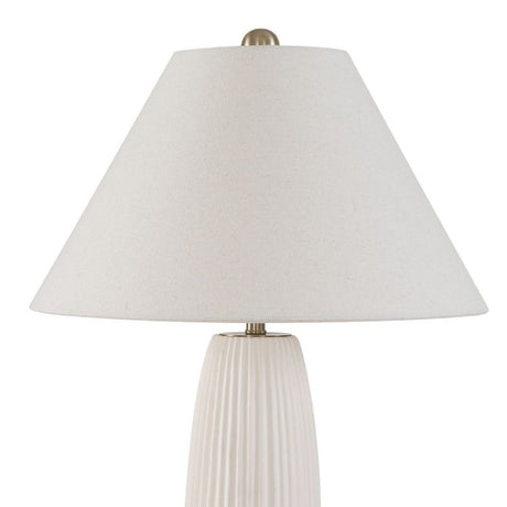 Modern European furniture - White Fluted Ceramic Table Lamp - www.oroa.com