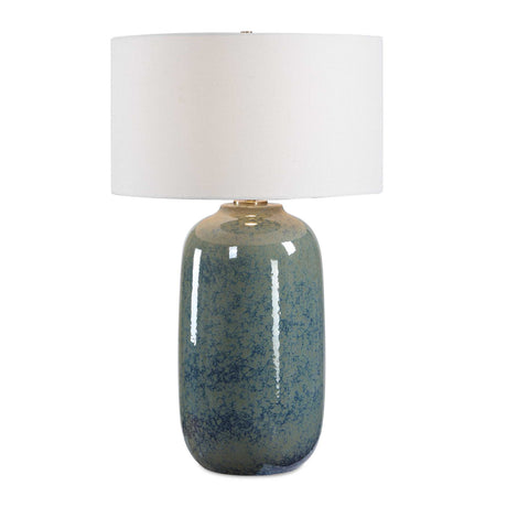 Modern European furniture - Blue Mottled Ceramic Table Lamp - www.oroa.com