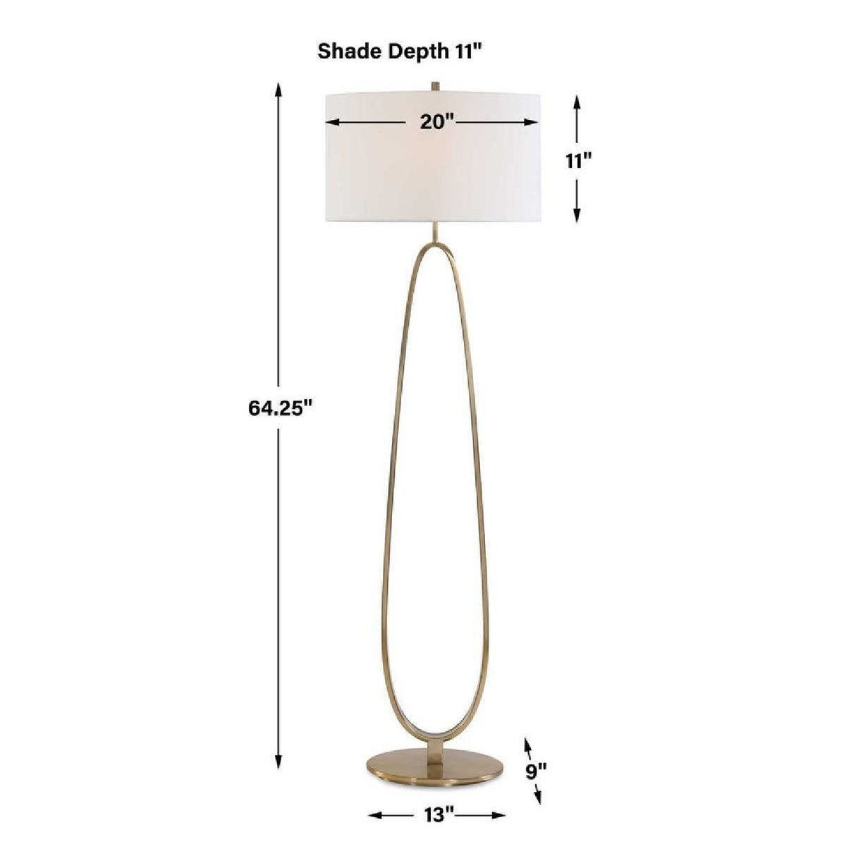 Oval Antique Brass Floor Lamp | Uttermost Tordin
