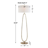 Oval Antique Brass Floor Lamp | Uttermost Tordin