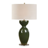 Modern European furniture - Green Ceramic Hourglass Table Lamp - www.oroa.com