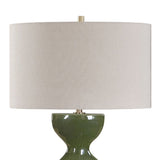 Modern European furniture - Green Ceramic Hourglass Table Lamp - www.oroa.com