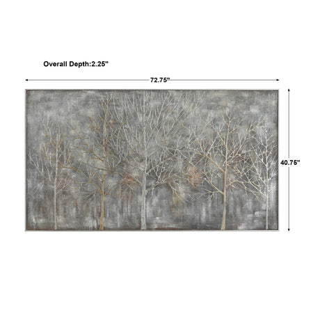 Modern European furniture - Silver Toned Woodland Artwork - www.oroa.com