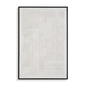 Modern European furniture - Cream Textured Minimalist Artwork - www.oroa.com