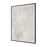 Modern European furniture - Cream Textured Minimalist Artwork - www.oroa.com