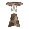 Modern European furniture - Brown Marble Geometric Accent Table - www.oroa.com