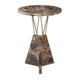 Modern European furniture - Brown Marble Geometric Accent Table - www.oroa.com
