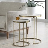 Modern European furniture - White Shagreen Nesting Tables (2) - www.oroa.com