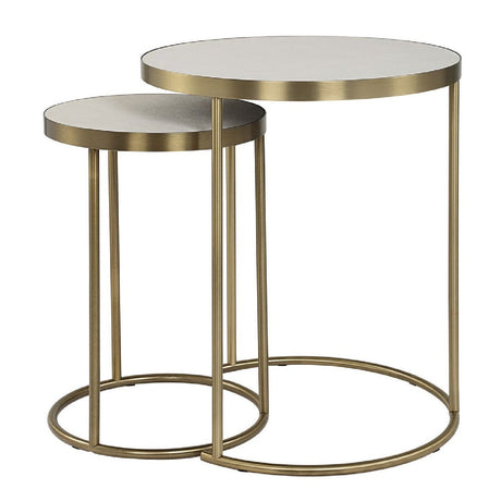 Modern European furniture - White Shagreen Nesting Tables (2) - www.oroa.com