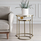 Modern European furniture - White Shagreen Nesting Tables (2) - www.oroa.com