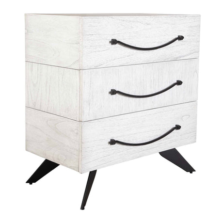 Modern European furniture - White Wooden 3-Drawer Chest - www.oroa.com