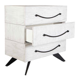 Modern European furniture - White Wooden 3-Drawer Chest - www.oroa.com