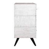 Modern European furniture - White Wooden 3-Drawer Chest - www.oroa.com
