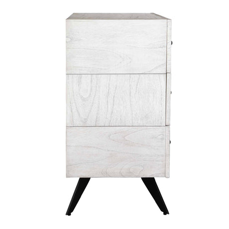 Modern European furniture - White Wooden 3-Drawer Chest - www.oroa.com