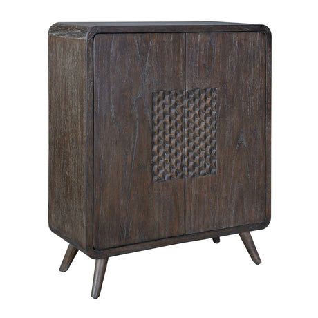 Modern European furniture - Weathered Mindi Wood 2-Door Cabinet - www.oroa.com