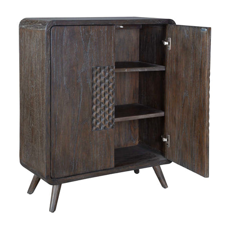 Modern European furniture - Weathered Mindi Wood 2-Door Cabinet - www.oroa.com