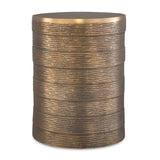 Modern European furniture - Cylindrical Antique Brass Side Table - www.oroa.com