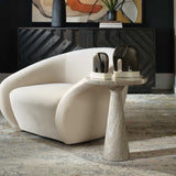 Modern European furniture - Neutral-Toned Marble Accent Table - www.oroa.com