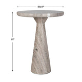 Modern European furniture - Neutral-Toned Marble Accent Table - www.oroa.com