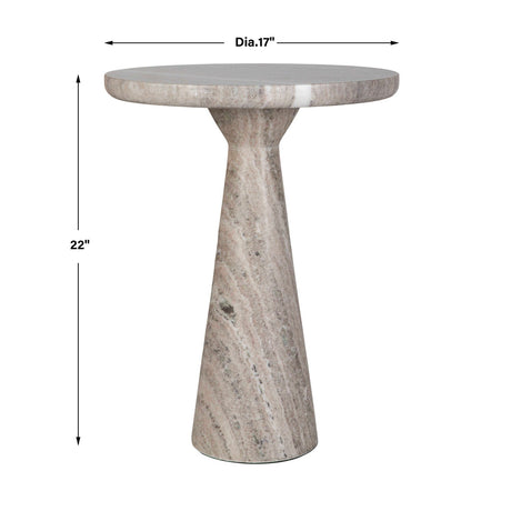 Modern European furniture - Neutral-Toned Marble Accent Table - www.oroa.com