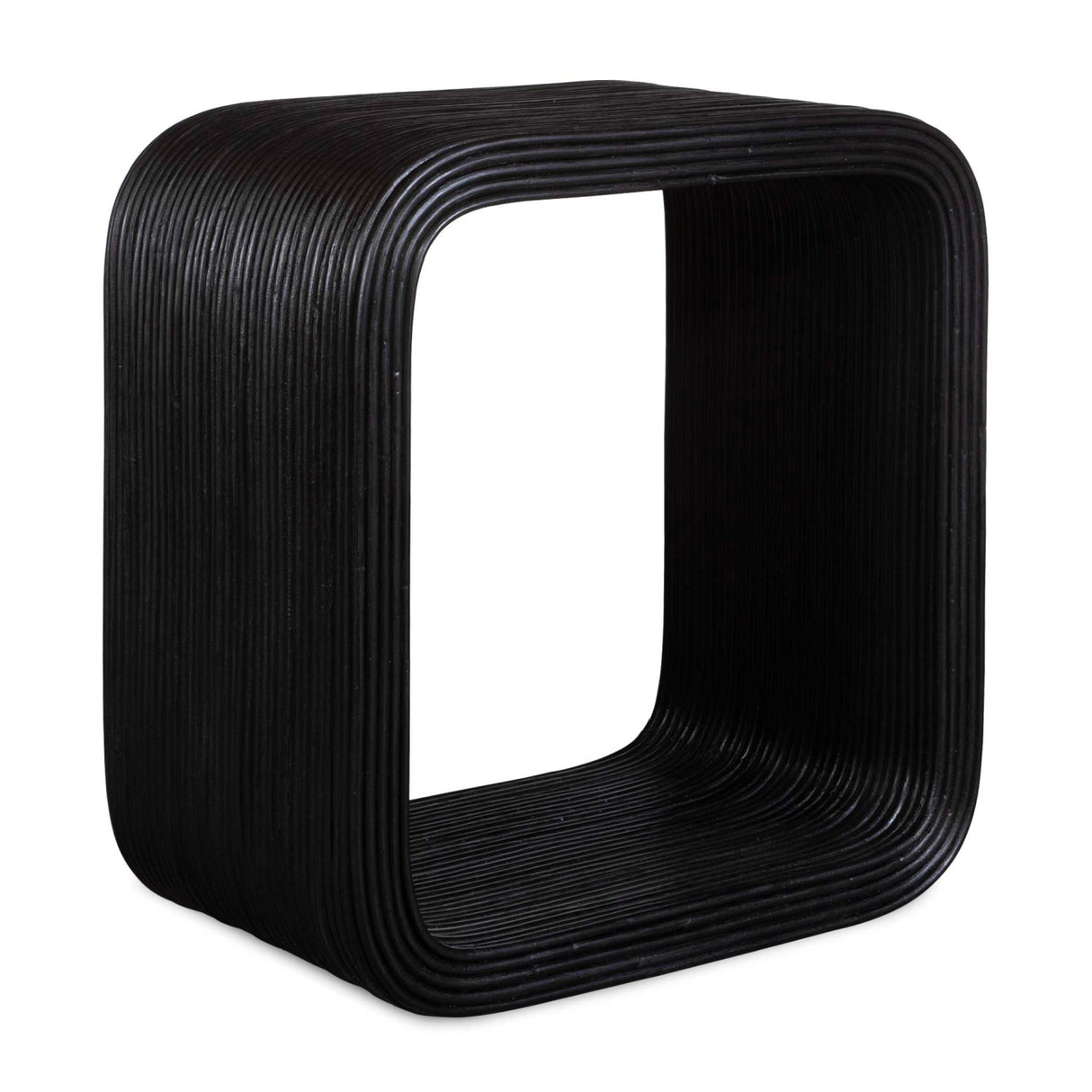Black Rattan Modern Side Table | Uttermost Compton