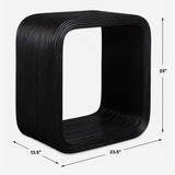 Black Rattan Modern Side Table | Uttermost Compton
