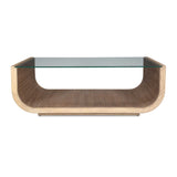 Modern European furniture - Curved Mahogany Coffee Table - www.oroa.com
