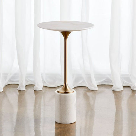 Modern European furniture - Travertine Round Accent Table - www.oroa.com