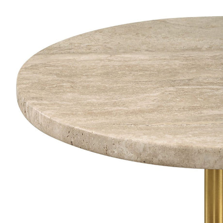 Modern European furniture - Travertine Round Accent Table - www.oroa.com