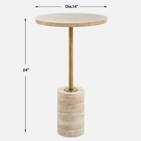 Modern European furniture - Travertine Round Accent Table - www.oroa.com
