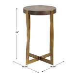 Modern European furniture - Twisted Brass Frame Accent Table - www.oroa.com
