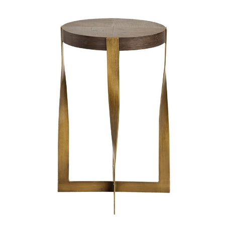 Modern European furniture - Twisted Brass Frame Accent Table - www.oroa.com