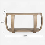 Modern European furniture - Mindi Wood Curved Console Table - www.oroa.com
