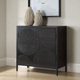 Modern European furniture - Black Circle Patterned 2-Door Cabinet - www.oroa.com