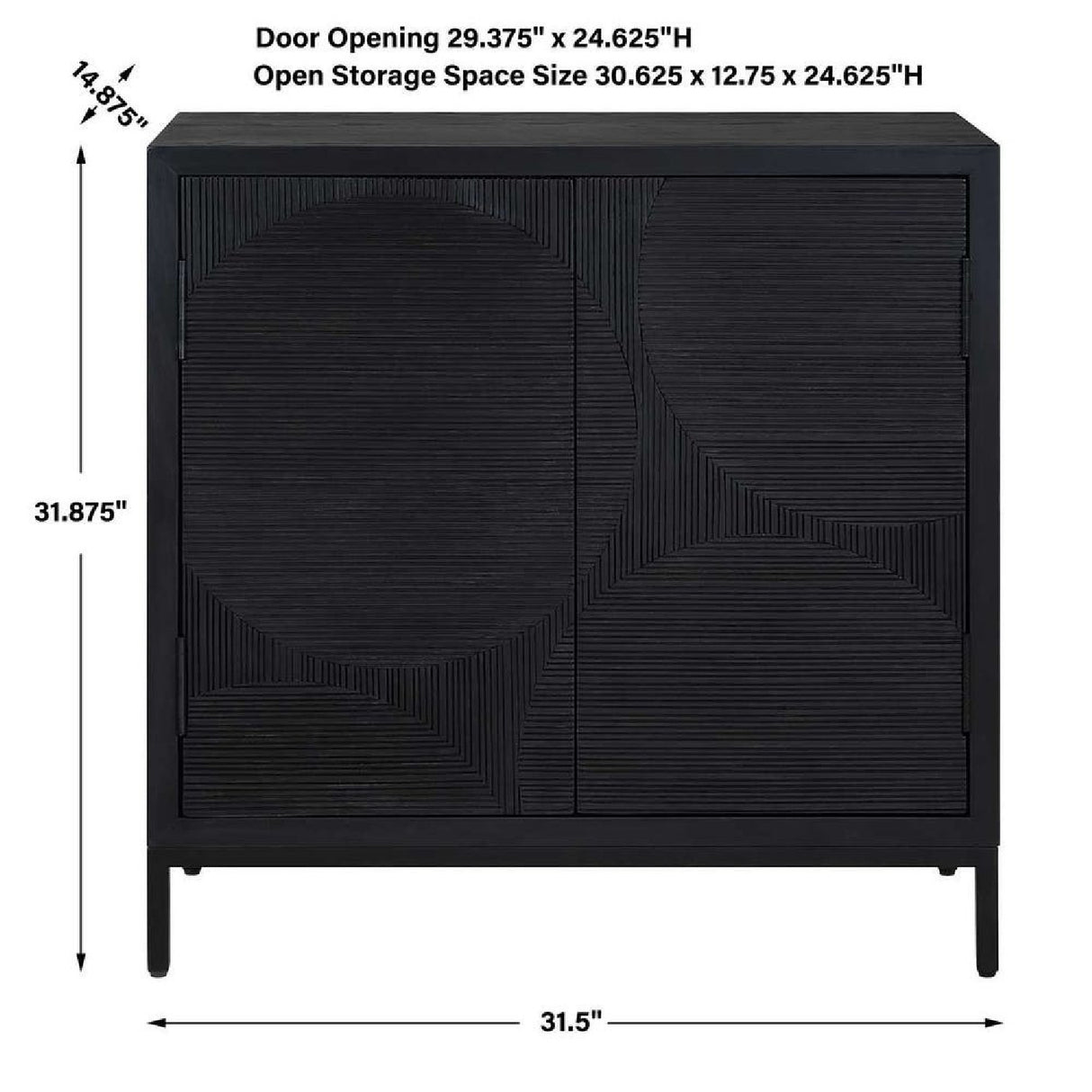   Black Circle Patterned 2-Door Cabinet | Oroa.com