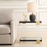 Tempered Glass Undershelf Side Table | Uttermost Bendena