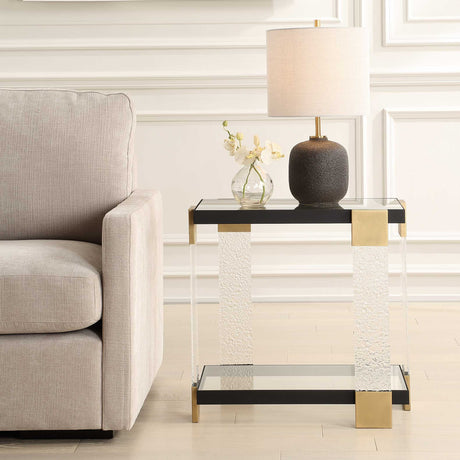 Tempered Glass Undershelf Side Table | Uttermost Bendena