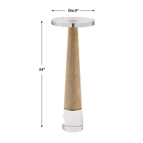 Modern European furniture - Conical Travertin Drink Table - www.oroa.com