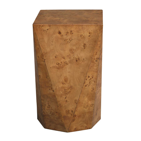Modern European furniture - Faceted Poplar Burl Accent Table - www.oroa.com
