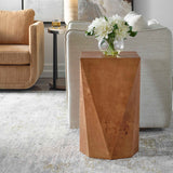 Modern European furniture - Faceted Poplar Burl Accent Table - www.oroa.com