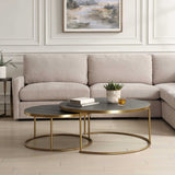 Modern European furniture - Gray Shagreen Nesting Coffee Tables (2) - www.oroa.com