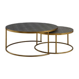 Modern European furniture - Gray Shagreen Nesting Coffee Tables (2) - www.oroa.com