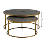 Modern European furniture - Gray Shagreen Nesting Coffee Tables (2) - www.oroa.com