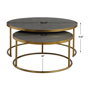  Gray Shagreen Nesting Coffee Tables (2) | Oroa.com