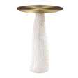 Modern European furniture - White Cast Stone Accent Table - www.oroa.com