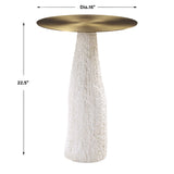 Modern European furniture - White Cast Stone Accent Table - www.oroa.com