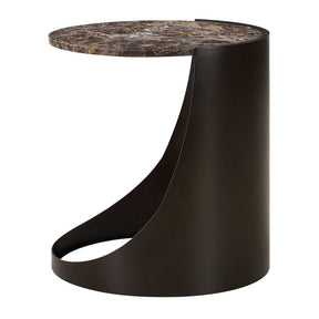 Modern European furniture - Brown Marble Round Sie Table - www.oroa.com